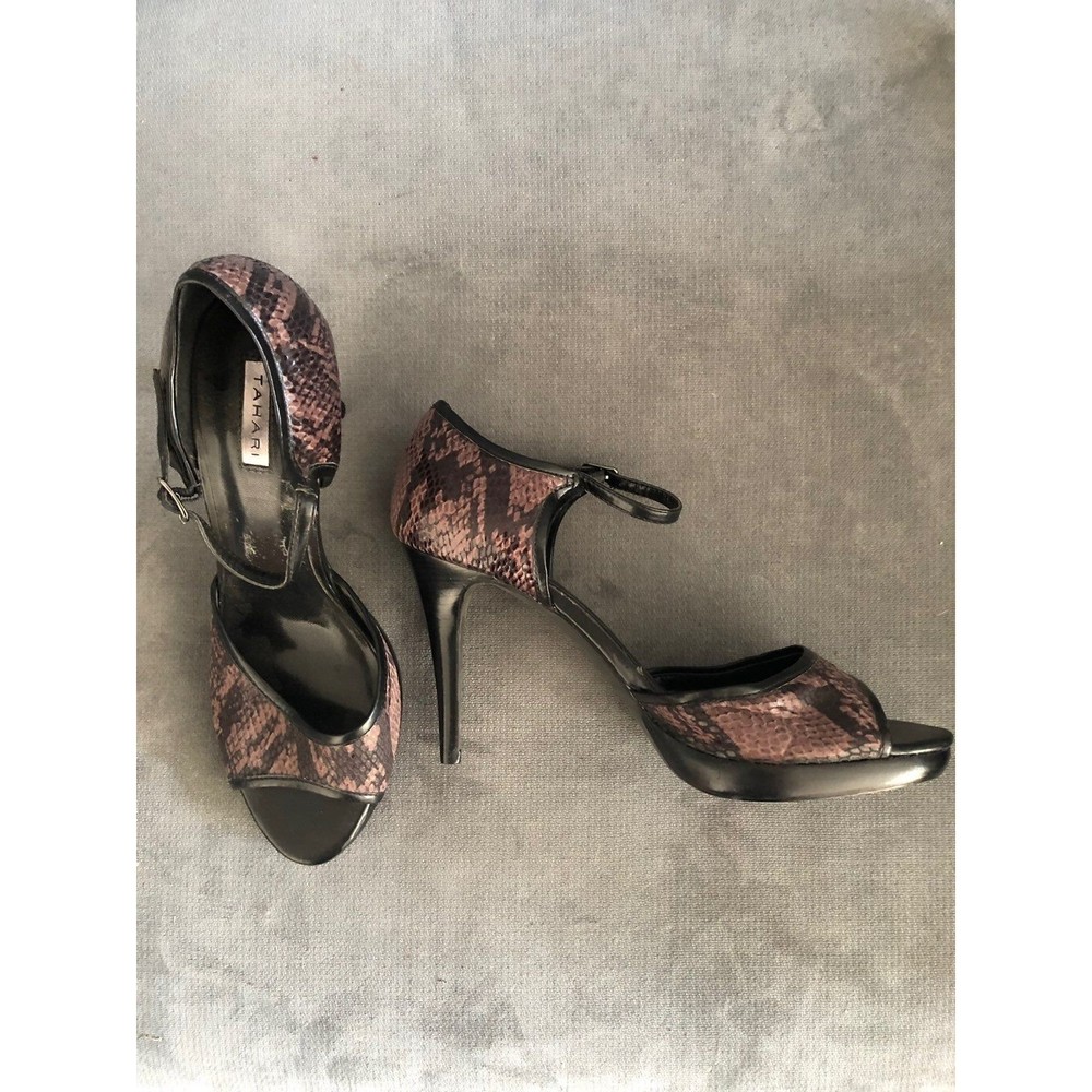 New Tahari Open Toed Sandals Snake Print 9.5‎ - Picture 3 of 6